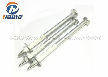 Carbon Steel Concrete Shooting Nails , Galvanized Concrete Nails For Cement Walls