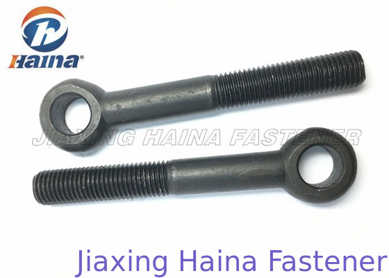 Black Surface DIN 580 Lifting Eye Bolt , Fully Threaded Eye Bolt For Filter Self
